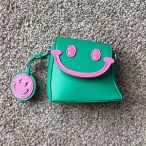 NWT Green and Pink Smiley Face Bag